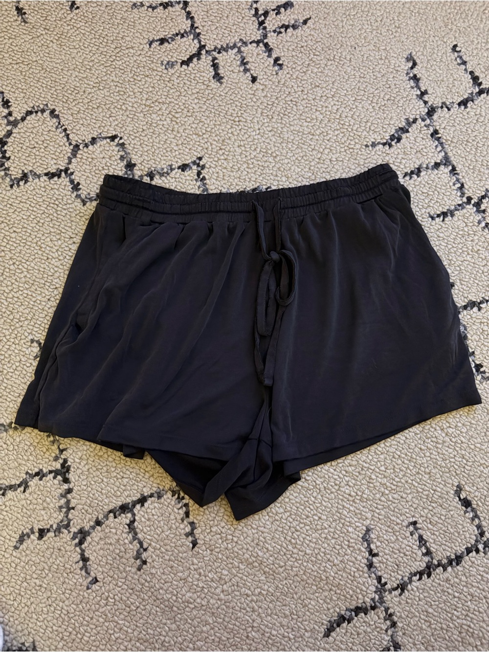 aerie Black Elastic Drawstring Athletic Shorts